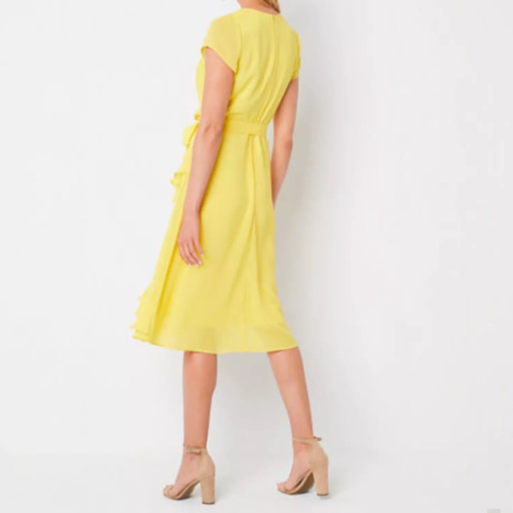 NWT Danny & Nicole‎ Short Sleeve Fit + Flare Dress - SUNFLOWER 12 $89 - Picture 13 of 13